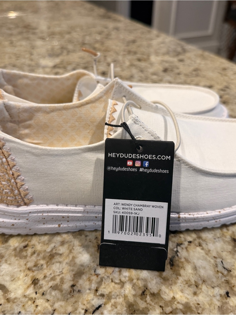 Hey Dude White Sand Women's Casual Slip-On Shoes